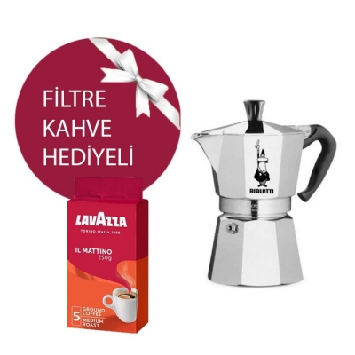 Bialetti MokaPot Express 2 Cup & Lavazza Mattino Filtre Kahve Hediyeli!