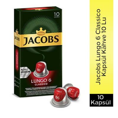 Jacobs Lungo 6 Classico Kapsül Kahve 10'Lu