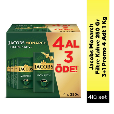 Jacobs Monarch Filtre Kahve 250 Gr 3+1 Promo 4 Adt 1 Kg