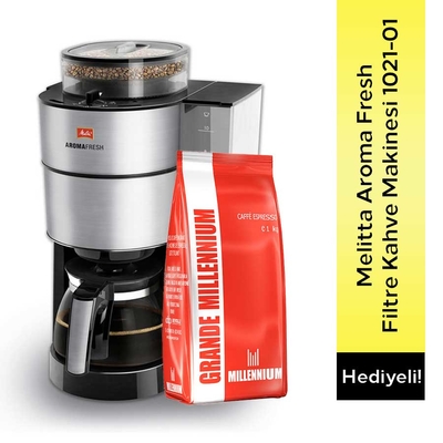 Melitta Aroma Fresh Filtre Kahve Makinesi 1021-01 & Grande Millenium Çekirdek Kahve 1 Kg Hediyeli !