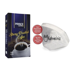 Prince Caffe Strong Filtre Kahve 250 Gr+Kahveciniz 4 Numara Filtre Kahve Kağıdı - Thumbnail
