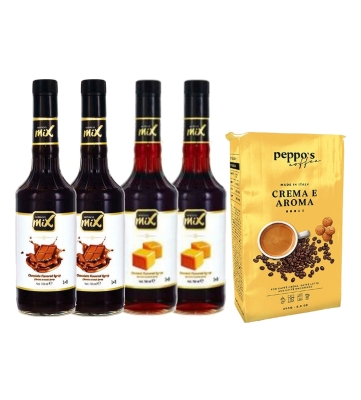 Unicomix Şurup 2x2'Li Deneme Paketi 700 Ml +Peppo's Crema E Aroma Filtre Kahve 250 Gr