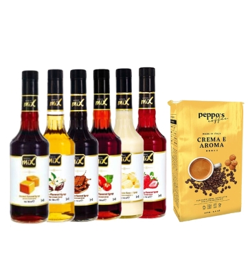 Unicomix Şurup 6 'lı Deneme Paketi +Peppo's Crema E Aroma Filtre Kahve 250 Gr