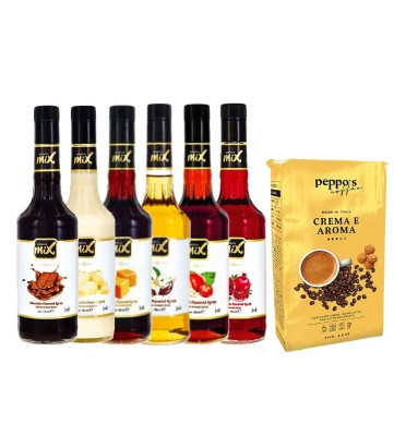 Unicomix şurup 6'Lı Deneme Paketi + Peppo's Crema E Aroma Filtre Kahve 250 Gr